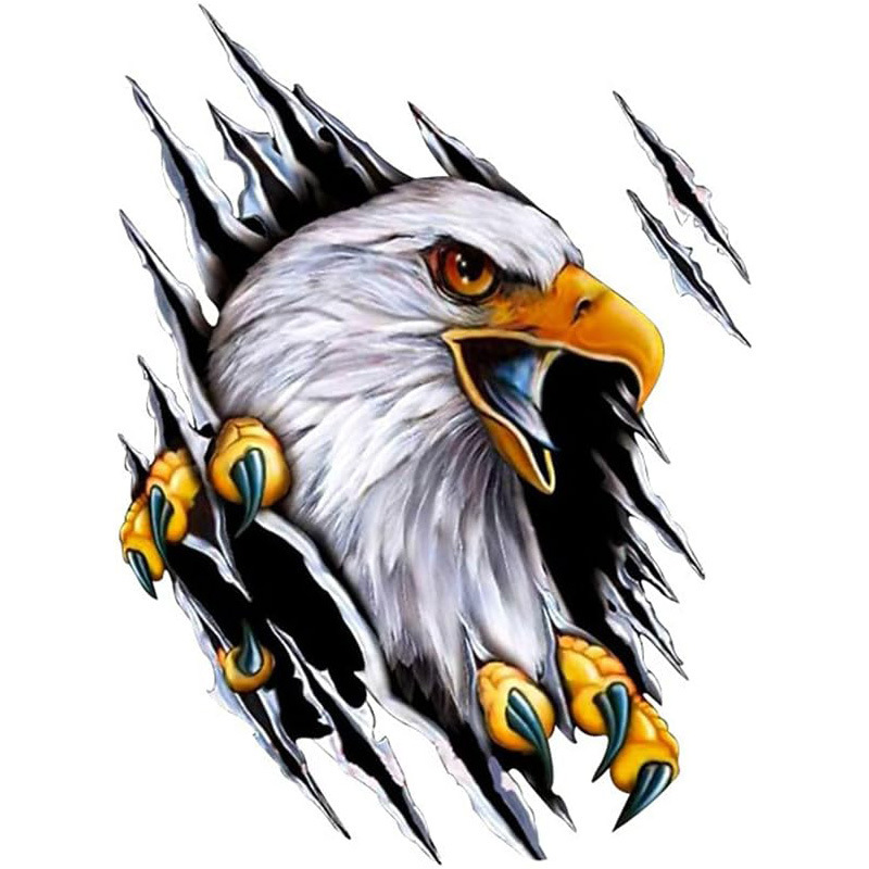3D llama águila etiqueta engomada del coche de carreras pegatina resistente a los arañazos capucha cuerpo del coche etiqueta engomada del PVC etiqueta engomada de la insignia del coche