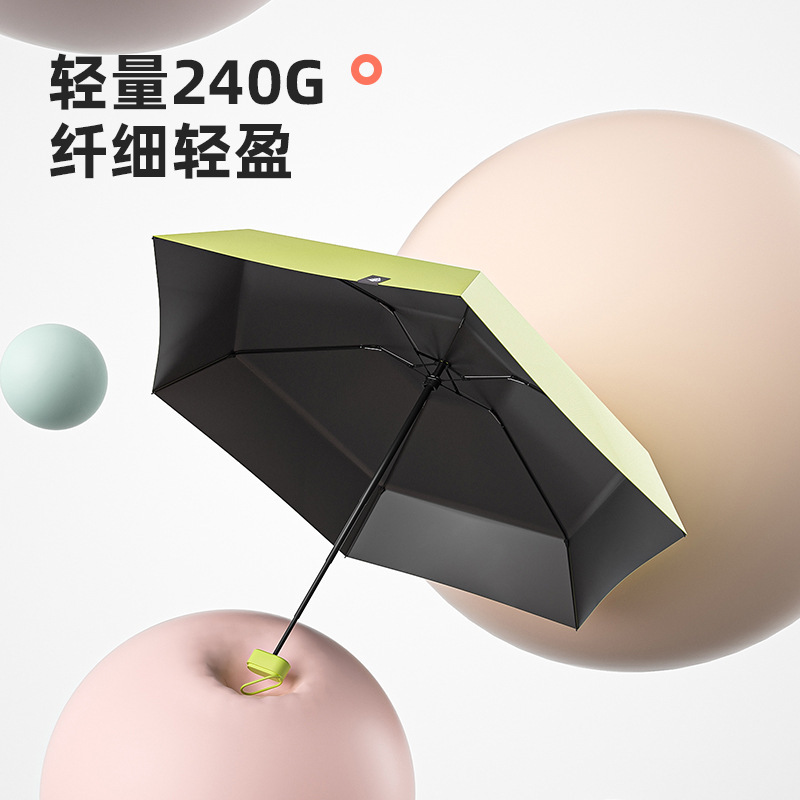 小さな新鮮な夏の日焼け止め 40% off リングバックル傘ポータブルデュアルユース小さな傘ビニール日焼け止め UV ブラック|undefined