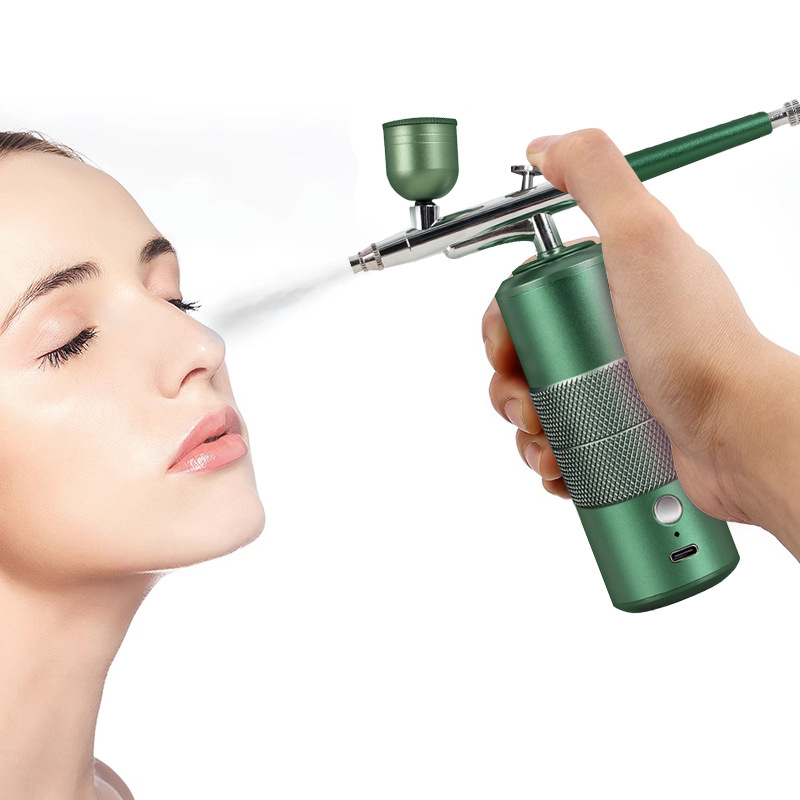 Pistola de pulverización de uñas de esmalte de uñas pegamento de alta presión spray pluma inyector de oxígeno hogar nano mini portátil aerosol pintura modelo tatuaje