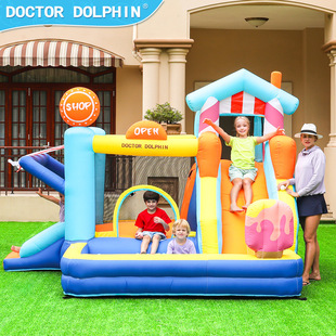 Doctor Dolphin Hot Selling Inflatable Castle Small Children's Inflatable Trampoline Slide Wave Pool Indoor Amusement Park Can Be Customized