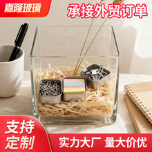 批发现货简约加厚方形水培玻璃花盆绿萝鱼缸桌面摆件15*15cm高端