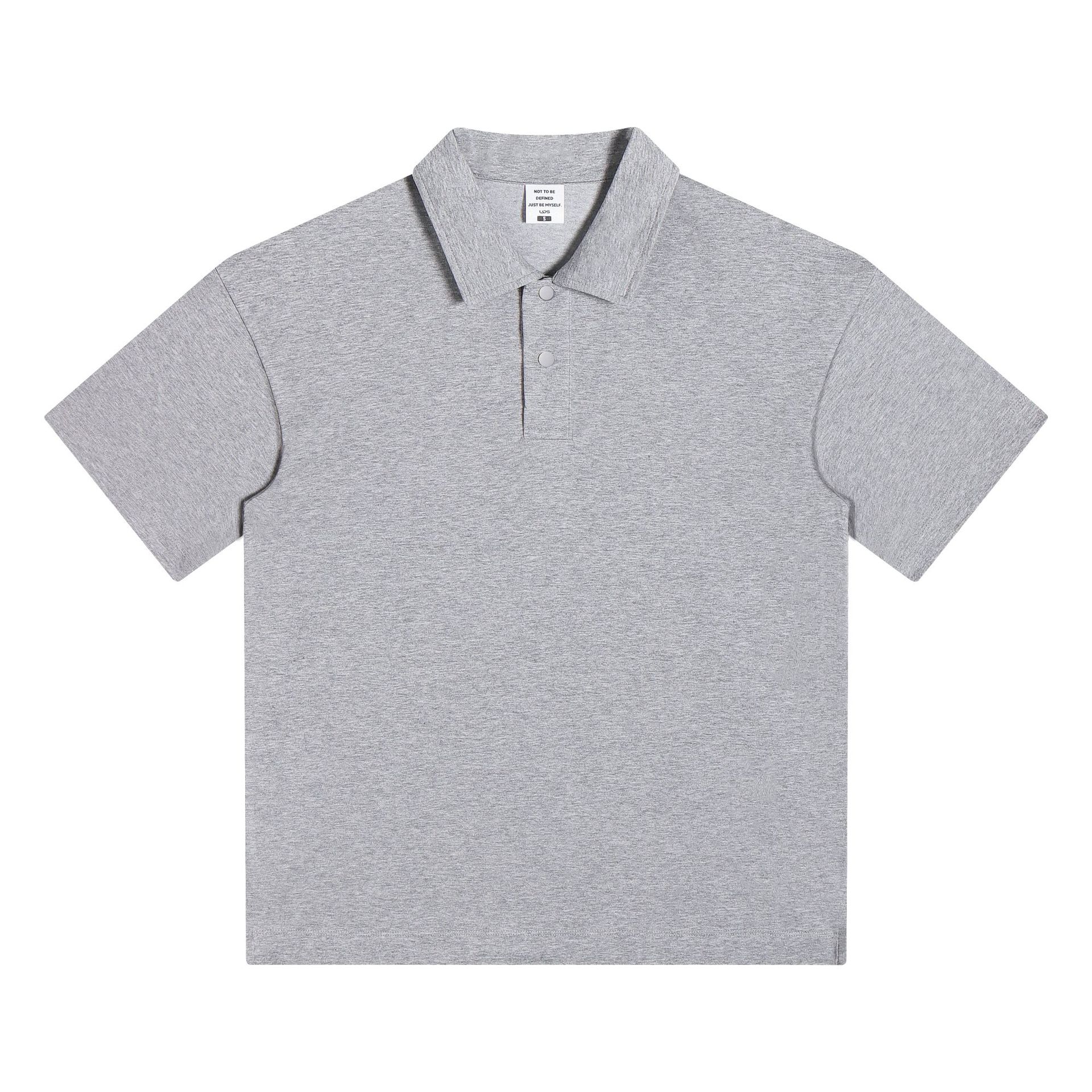 Trendy Brand Solid Color 240g Heavy Solona Lapel Short-sleeved Polo Shirt Men's Summer Antibacterial Cool Feeling Daily Leisure T_viptrois.com