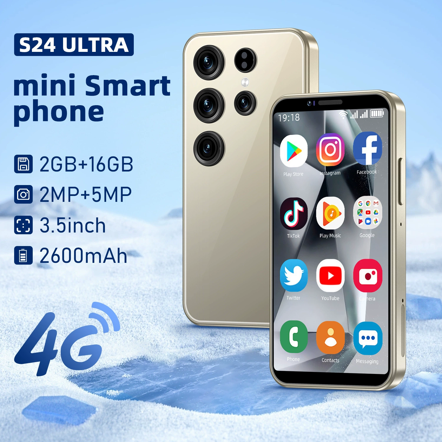 Умный маленький мобильный телефон, S24, 16Г, Android, для импорта, 5дюймов