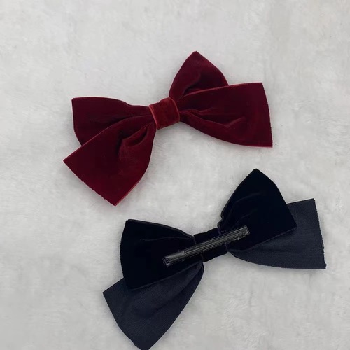 Star's same style half-piece bow hairpin for women, Korean style ins style girl's cute headdress, internet celebrity black and red