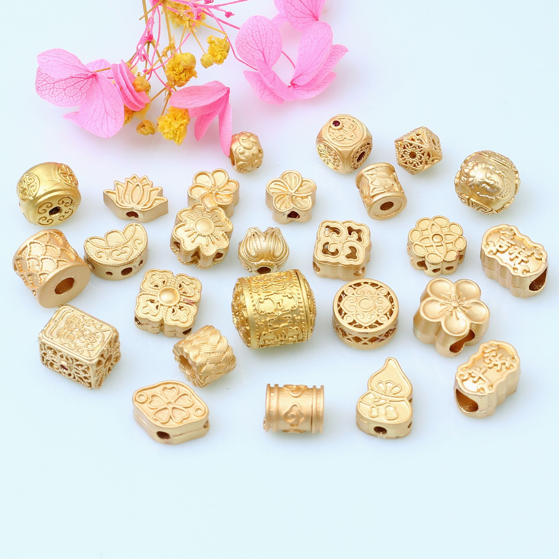 Oro antiguo DIY perlas espaciador arena accesorios de oro COLLAR COLGANTE pulsera perlas sueltas material de la joyería