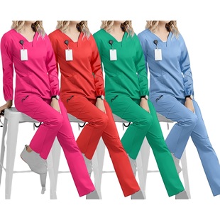 Elastic Comfortable Autumn and Winter Thin Foot Pants Workwear Female Oral Clinic Beautician Surgical Clothes Surgical Clothes Hand Washing Clothes
