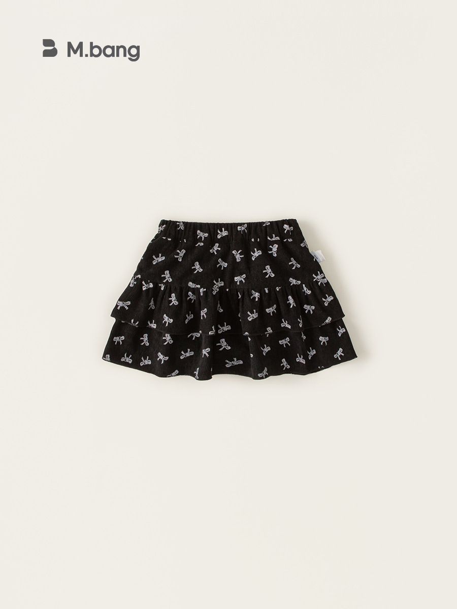 Yoobao ropa infantil 2025 nueva niñas falda corta de flores negras de otoño niñas arco falda de torta falda