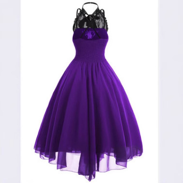 Cross-border Europe and America Amazon 2018 New Chiffon Women's Hot Sale Hot Sexy Lace Dress