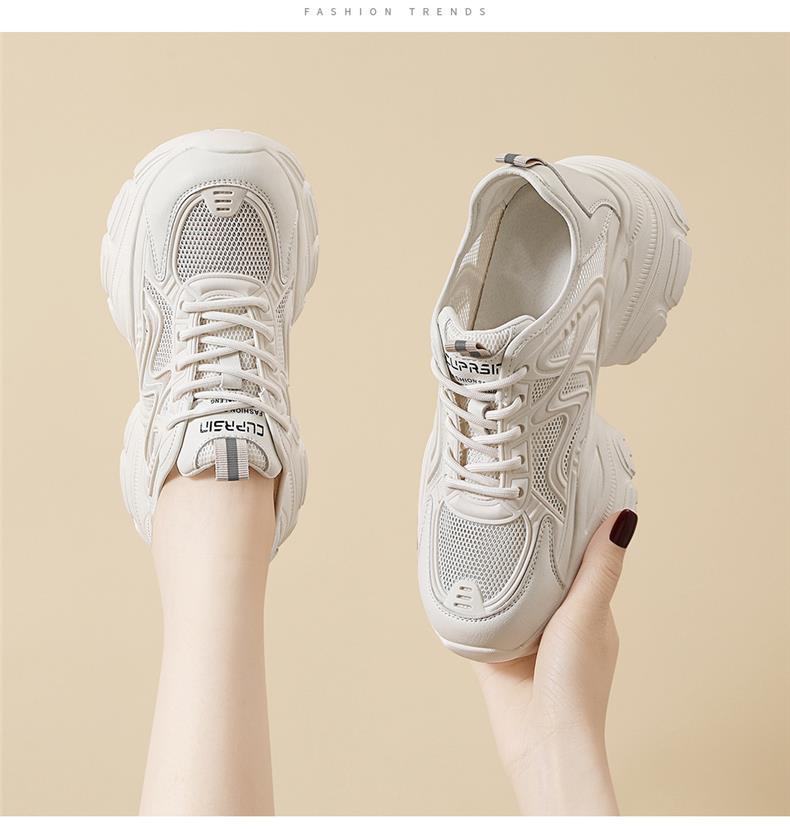 Giày sneaker nữ đế dày trắng mùa hè 2025 đế mềm thoáng khí — JST 1826-2 màu đen, JST 7142m bạc, JST 7009-1 xám xanh, JST 1826- 2m Trắng chi tiết 5