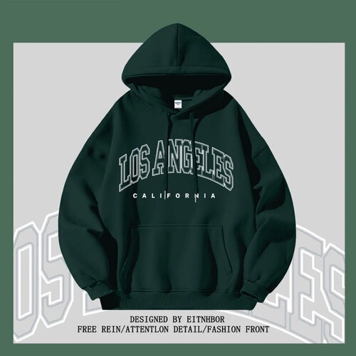 American minimalist letter print hoodie for men and women, autumn and winter street fashion, couple minimalist letter