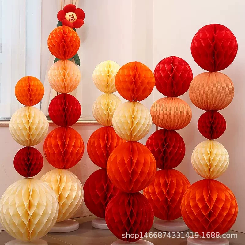 Свадьба День Рождения Макет Украшения Сотовый Бумажный Цветочный Шар Новый Дом Спальня Гостиная Фон Украшение Сотовый Шар Колонна