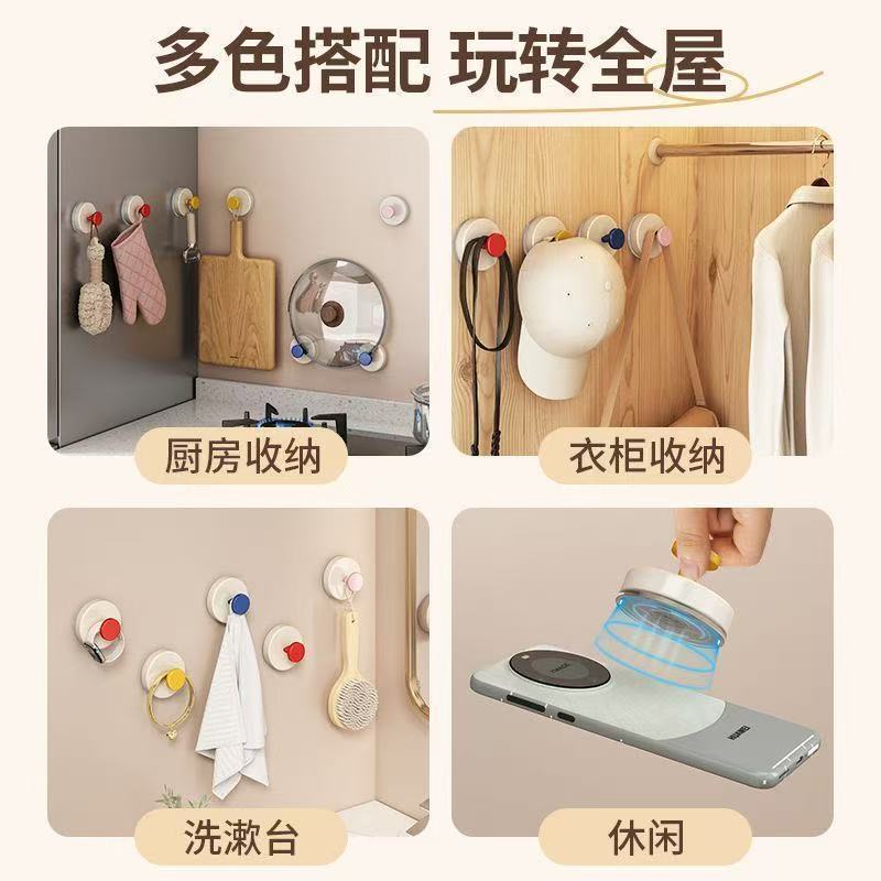 Gancho de ventosa de caramelo Adhesivo de soporte de peso fuerte Ventosa sin perforación Gancho de dopamina Manija de puerta con llave