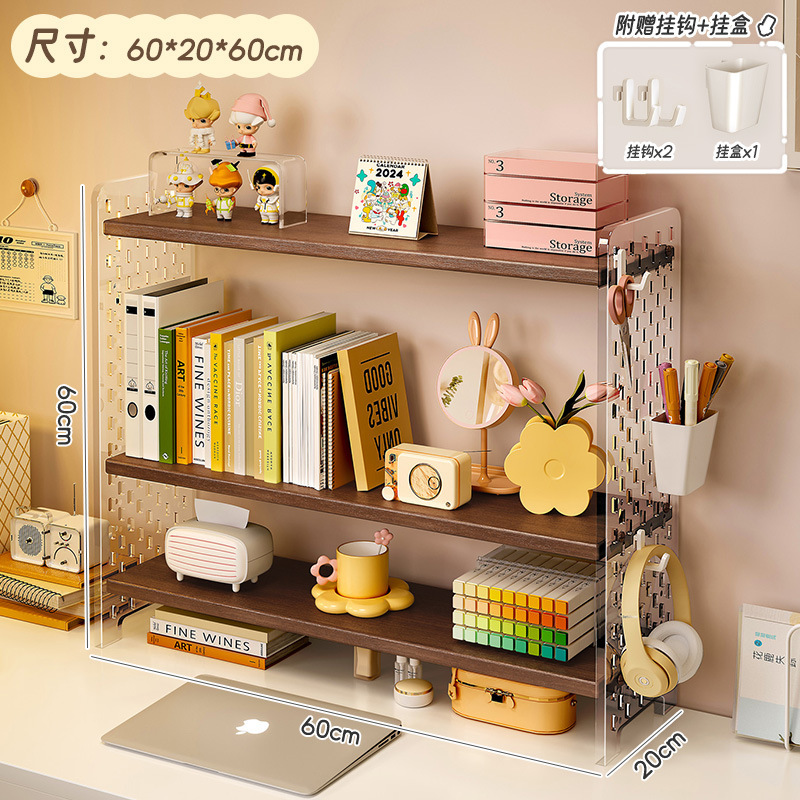 Estante de almacenamiento de acrílico mesa de estantería de escritorio Tabla de agujeros organizador de múltiples capas estantería escritorio artefacto de almacenamiento