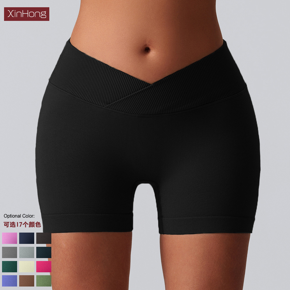 Europa y América sin costuras pantalones cortos de correr transpirables deportivos, pantalones cortos, pantalones cortos de cintura alta, pantalones cortos, pantalones cortos, pantalones cortos
