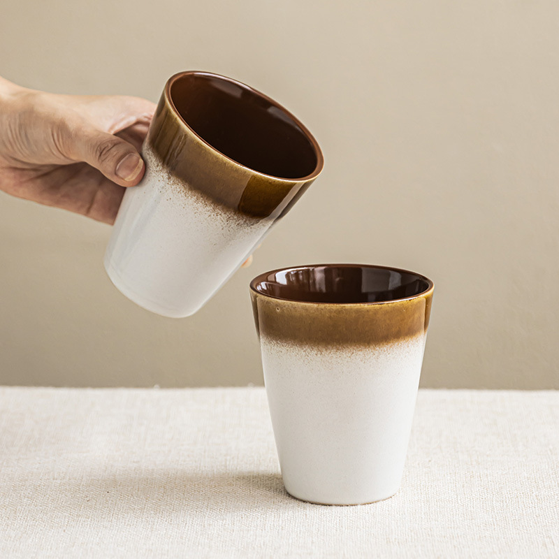 日式窑变无把杯陶瓷杯子批发复古茶杯手握杯品茗杯家用水杯咖啡杯