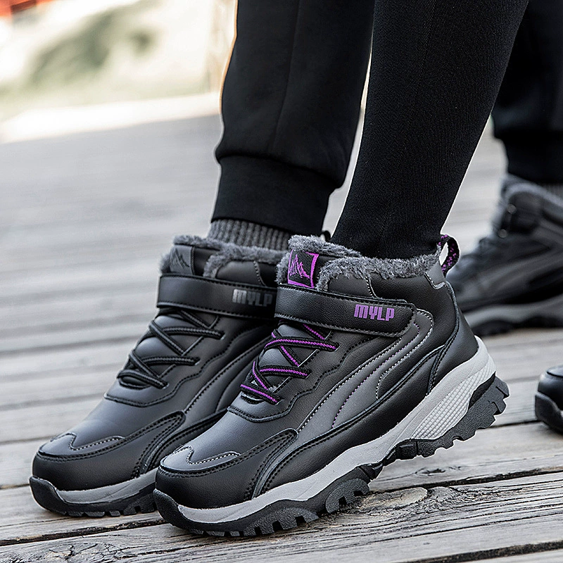 2023 зимняя пожилая обувь хлопчатобумажная обувь высокая кожаная водонепроницаемая обувь женская обувь мама обувь на открытом воздухе ходоки мужская обувь
