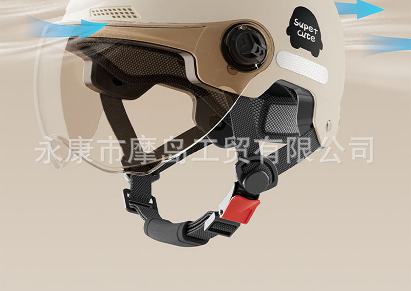 3C certification unisex brown sunshade electric car battery car motorcycle sunscreen helmet helmet half helmet
