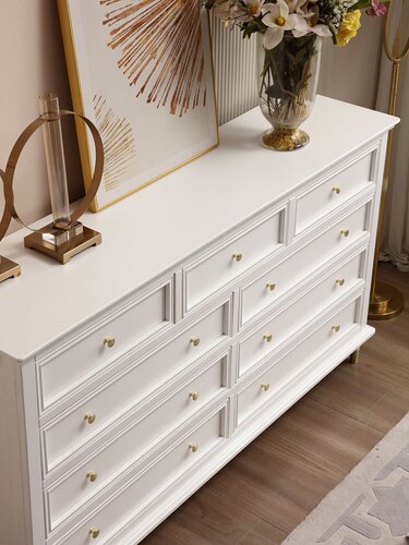 Solid Wood Minimalist Chest of Drawers Storage Cabinet Bedside Cabinet 5/7/9-Drawer Unit Home Storage Cabinet with Multiple Layers