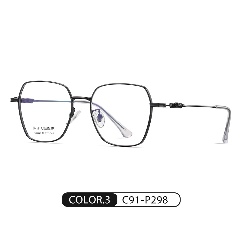 Spot nuevo soporte óptico de titanio ST6227 moda hombres y mujeres con el mismo estilo espejo plano con marco cuadrado IP galvanoplastia con marco grande miopía