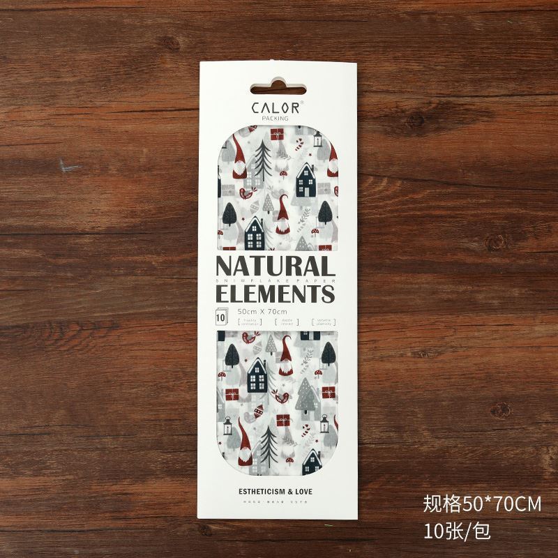 Papel de pera de Navidad Nordic copo de nieve de papel flor material de embalaje floristería Nochebuena ramo de flores papel de embalaje al por mayor image 7