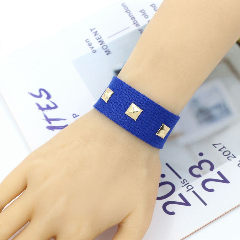 Simple Style Geometric Polyester Rivet Unisex Bracelets 1 Piece