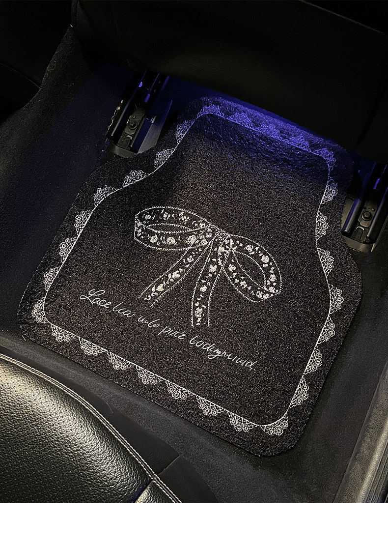 Car Floor Mats, Universal Thickened Wire Loop Carpet, Cartoon Cute Girl's Passenger Seat Mat, Anti-Dirt and Wear-Resistant Mat for the Car Interior