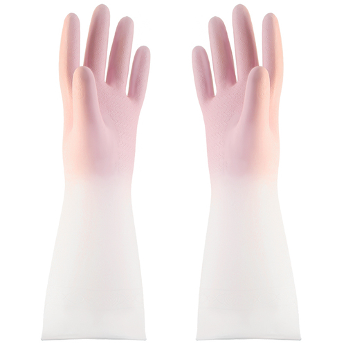 Gradient Color Dishwashing Gloves Household Home Use Women Kitchen Waterproof Brush Bowl Rubber Latex Durable Type Laundry