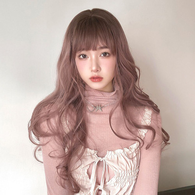Wig Long Long curly hair Lolita Gradient atmosphere Bangs Headgear goods in stock