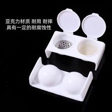美甲日式亮片洗笔杯塑料双孔水晶杯带扣密封带滤网清洁笔刷工具