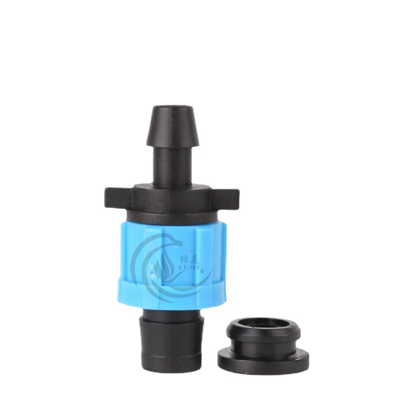 16mm riego por goteo con cerradura de bypass con válvula de polipas de tipo I con parche de inserción en tierras de cultivo tipo laberinto de tubería de riego por goteo