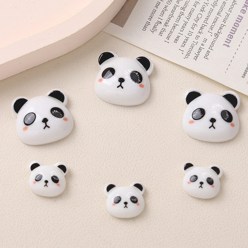 Cartoon diy resin accessories panda head cream glue handmade hairpin phone case shoe buckle accessories batch