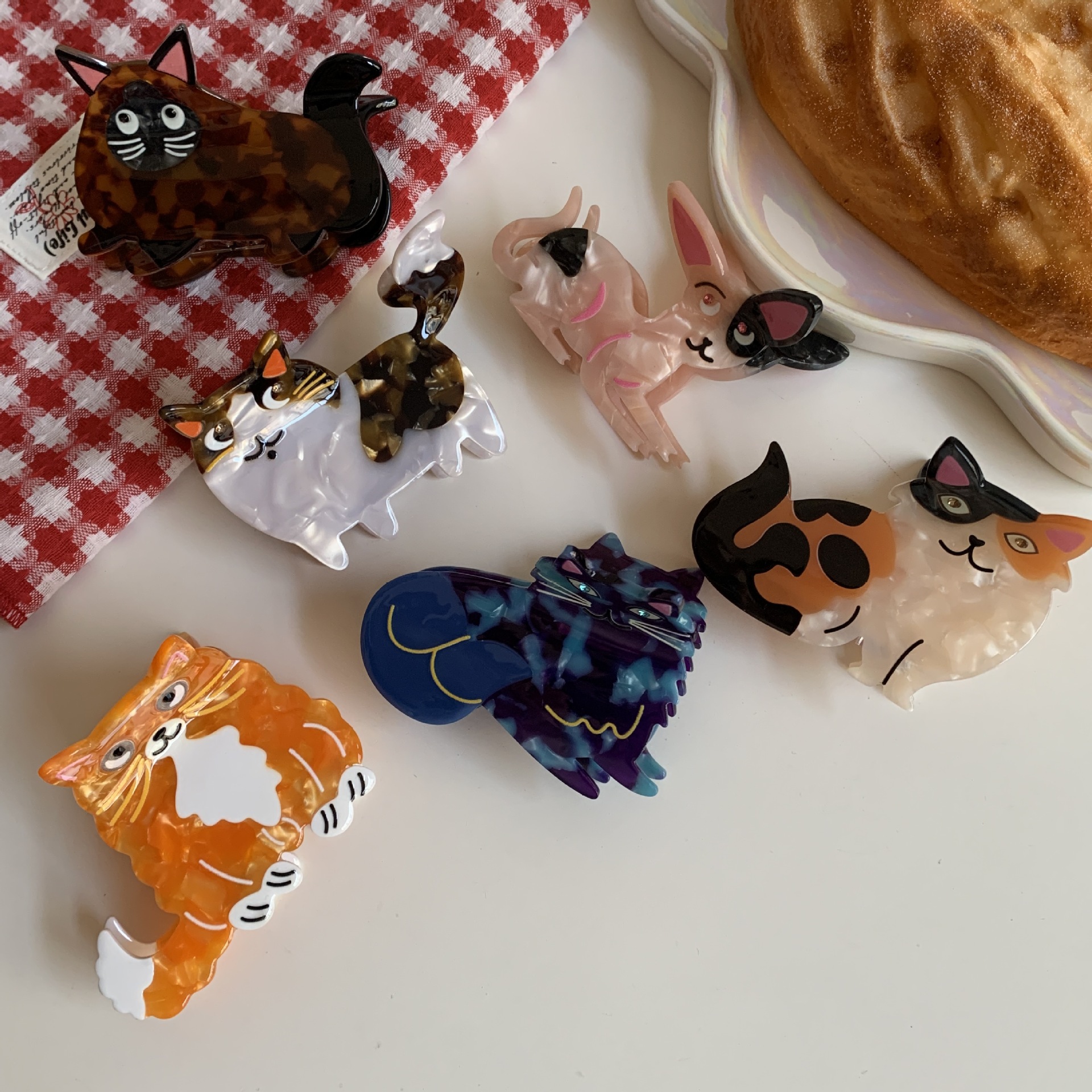 38g Weight Hair Claws Hair Accessories Type 1 Piece Quantity Cute Women's Animal Dog Cat Acetic Acid Sheets Hair Claws