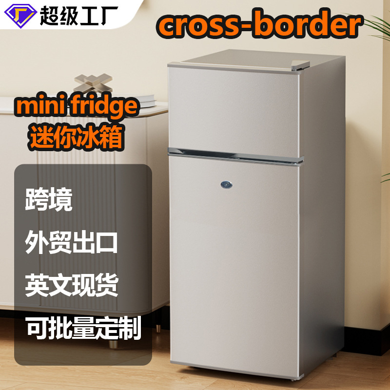 Cross-Border Foreign Trade Single-Door and Double-Door Small Refrigerators for Home Use, Rental Apartments, Hotels, and Dormitories, with Freezer on Top and Refrigerator on the Bottom