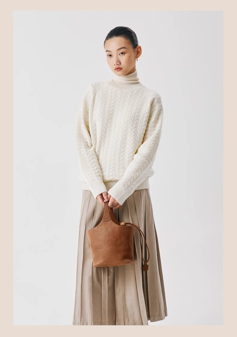 Qiu Zhen – sac à main à bandoulière en cuir véritable de vache tanné, sac panier à légumes de grande capacité pour les déplacements, femme_voghion.com