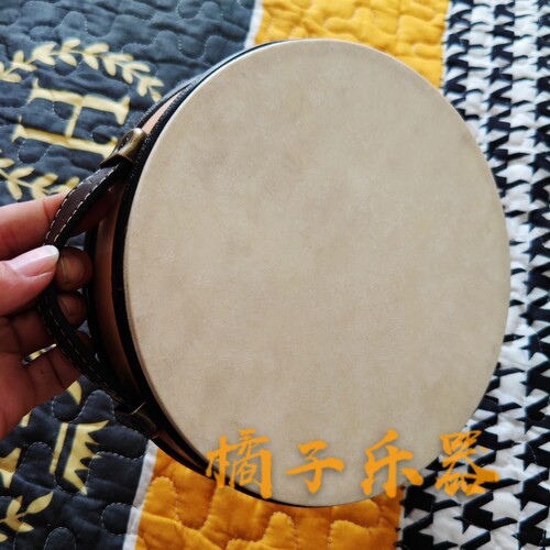 Orff children's musical instruments percussion instruments tambourine drum double-sided drum goat leather cowhide hand-held drum drum skin bag drum drum box