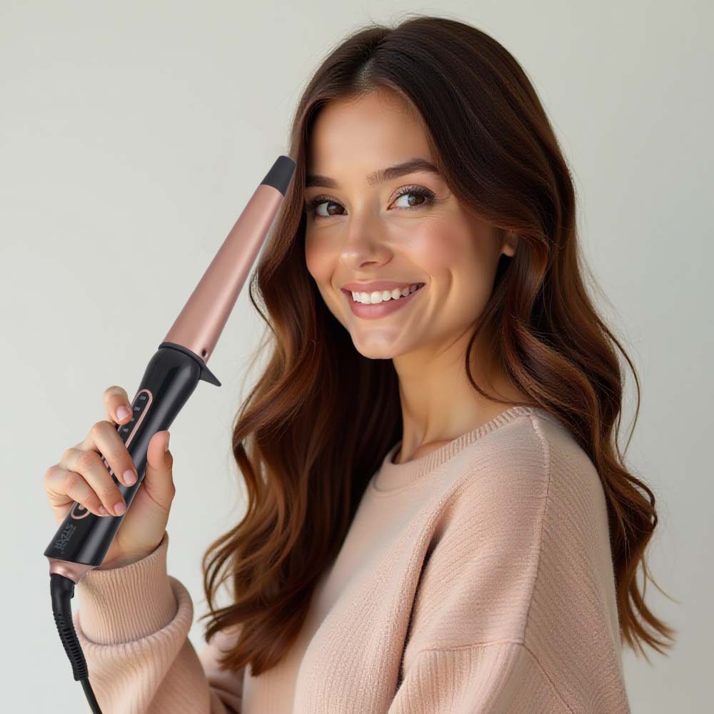 Winning star hogar transfronterizo gran onda de agua ondulación no daña el cabello cinturón esponjoso LED rizador eléctrico