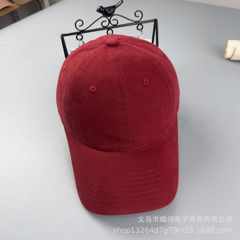 批发韩国新款纯色软顶纯棉棒球帽女四季光板遮阳防晒鸭舌帽可加工|undefined