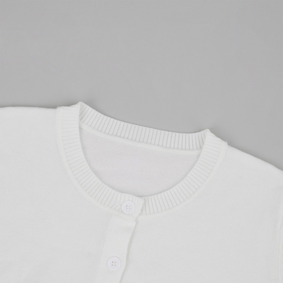 Bộ đôi áo len dệt kim cổ tròn tay dài và quần ống rộng cạp cao dây rút phong cách casual — Màu cà phê, Màu trắng, Màu xanh dương chi tiết 34