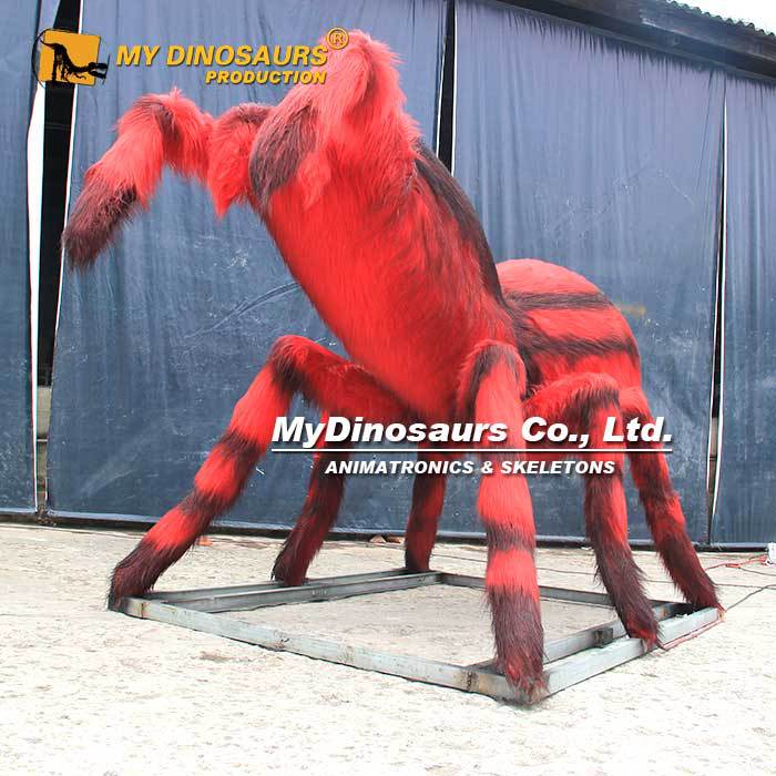 超大型仿真红色毛绒大蜘蛛模型 昆虫乐园摆件道具展览表演专用
