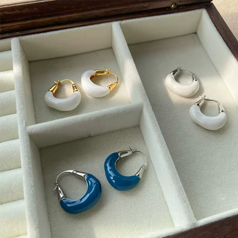 法式欧美流光云朵耳环小众百搭ins风精致女法式轻奢精致百搭小众