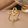 【F158】Bow Ring Gold