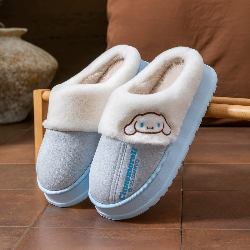Тапочки Sanrio из хлопка для дома, для мамы и ребёнка, с персонажами (Hello Kitty/Cinnamoroll/Kuromi), размеры 28–41