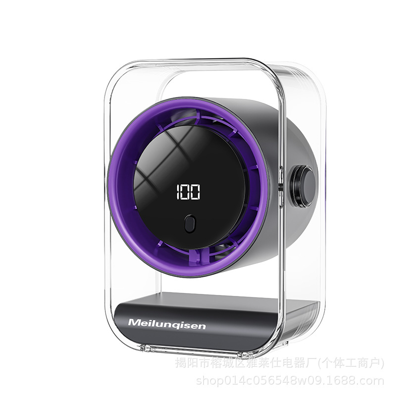 [Amazon Hot Sale] ventilador de escritorio al aire libre circulación de gran viento para el hogar visualización digital ventilador triángulo de doble propósito