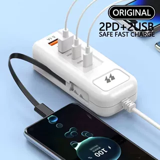 2插头新款排插手机充电双pd2USB充电器多口通用type-c插座延长线
