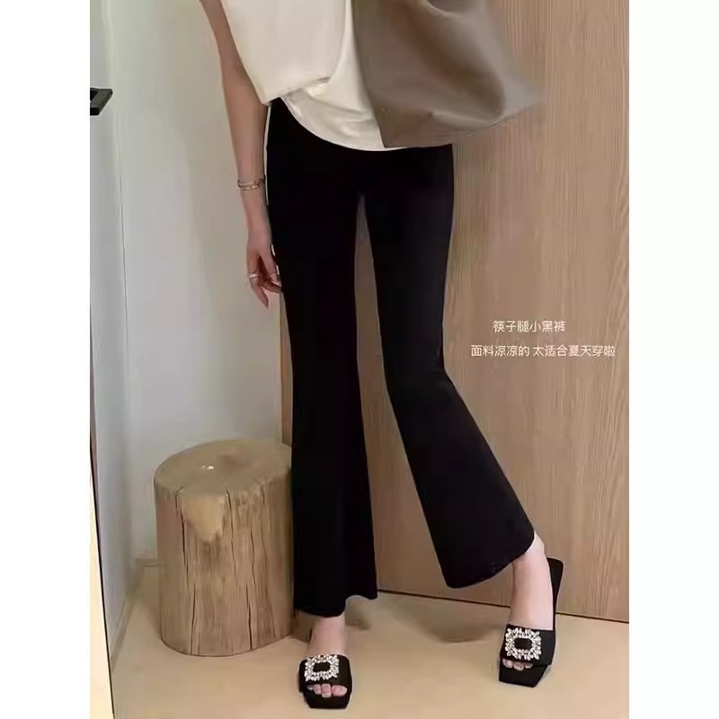 女性用ウィンチパンツ、夏用薄手ストレッチスリムハイウエストスーツパンツ、スリム9点パンツ、大きいサイズの黒シガレットパンツ|undefined