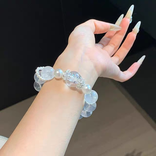 オールマジックオープンユン〜女性向けの高エネルギー天然クリスタルブレスレットアクセサリー、桃と富のビーズブレスレット、親友へのギフト|undefined