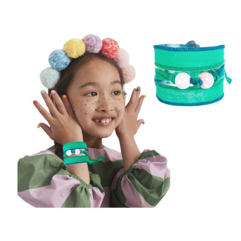 Новый европейский и американский новый тканевый браслет в этническом стиле, детские украшения, регулируемая обмотка, зеленый жемчуг, кружевная веревка