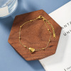 Brand small design ankle bracelet stainless steel, accessories heart shaped, 750 sample gold, trend of season, simple and elegant design, new collection