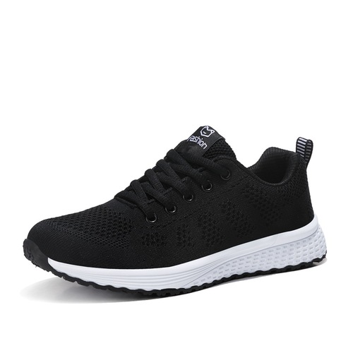  Spring, Summer and Autumn New Black Sports Shoes for Women, Breathable and Lightweight, Gym Casual Running
