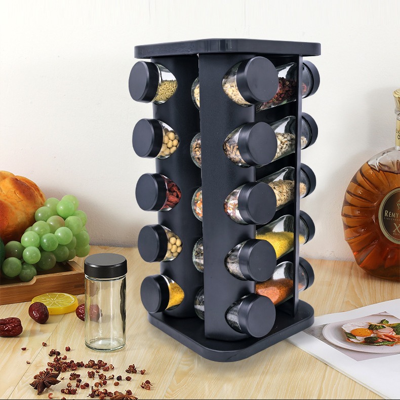 Transfronterizos para estantes de condimento rotativos multicapa, estantes de almacenamiento multifuncionales, estantes de almacenamiento de tanques de condimento de cocina, venta en caliente transfronterizos